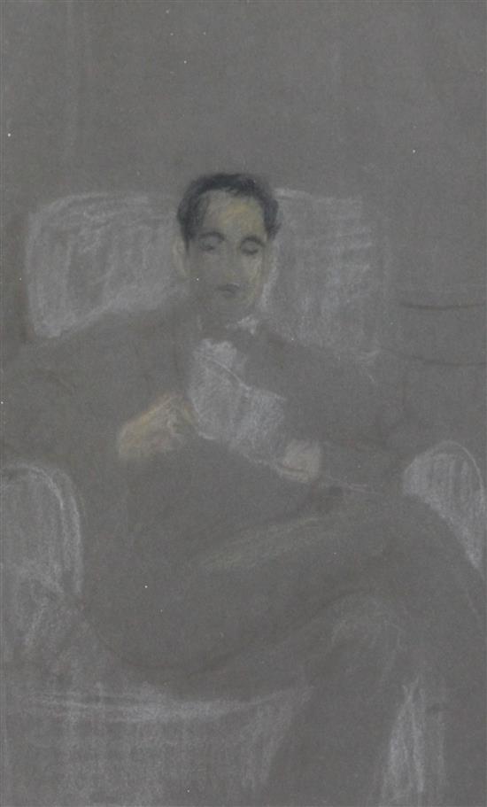 Christopher Wood (1901-1930) Tony Gandarillas in an armchair, 10 x 6.5in. Provenance: The Redfern Gallery